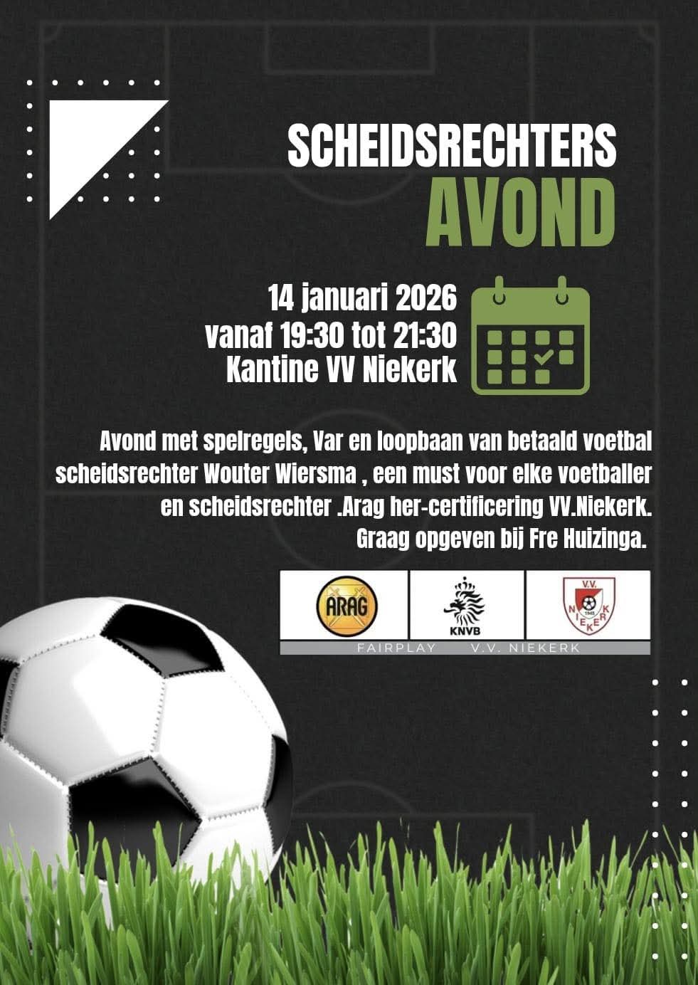 Scheidsrechters avond 14 januari 2026
